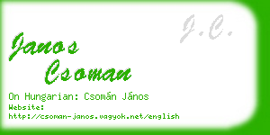 janos csoman business card